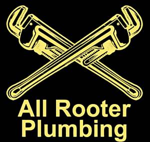All Rooter Plumbing logo with crossed pipe wrenches representing residential and commercial plumbing services in Northern Michigan